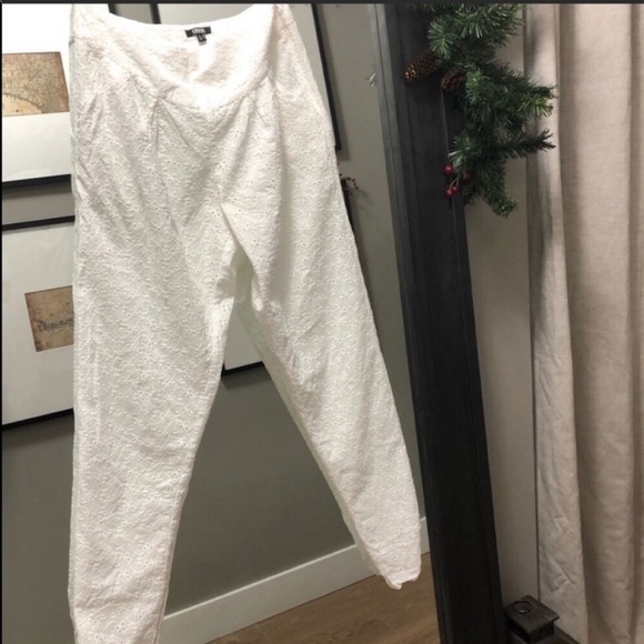 ASOS White Skinny Pant Embroidered Pant High Waist - Picture 3 of 7